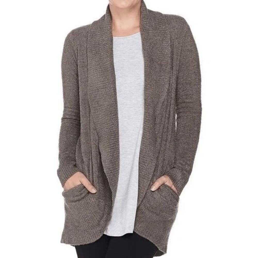 Barefoot Dreams CozyChic Lite Knit Circle Open Front Cardigan Ribbed Size XS/S